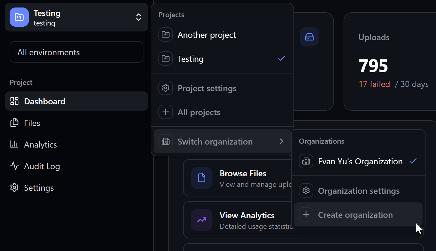 Project/Org Switcher